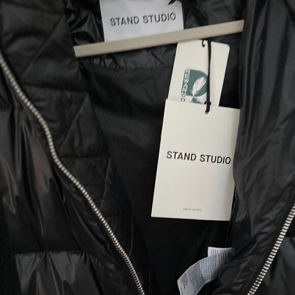 STAND STUDIO Adeline oversized quilted shell hooded down jacket Size 44 / US 12 - Picture 10 of 11